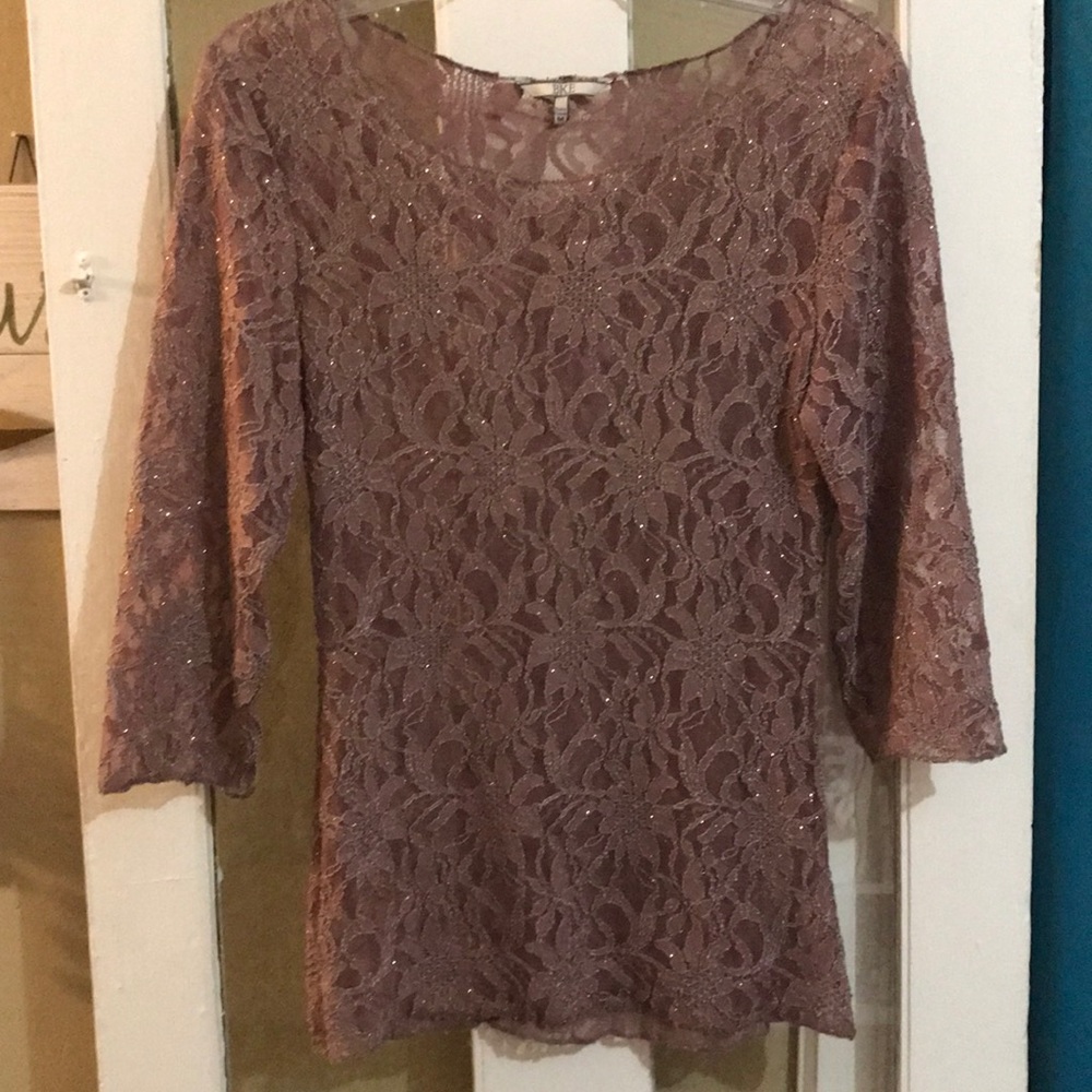 Mauve-colored BKE 3/4 sleeve dressy shirt
